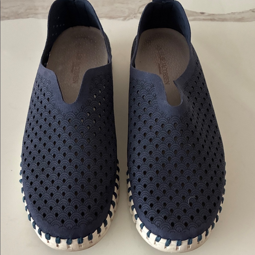 Navy Perforated Slip-On Sneakers - Picture 2 of 6